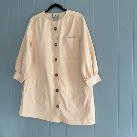 Tuckernuck Blake Shift Shirt Dress XL Stone Neutral French Girl Quiet Luxury - Picture 4 of 11